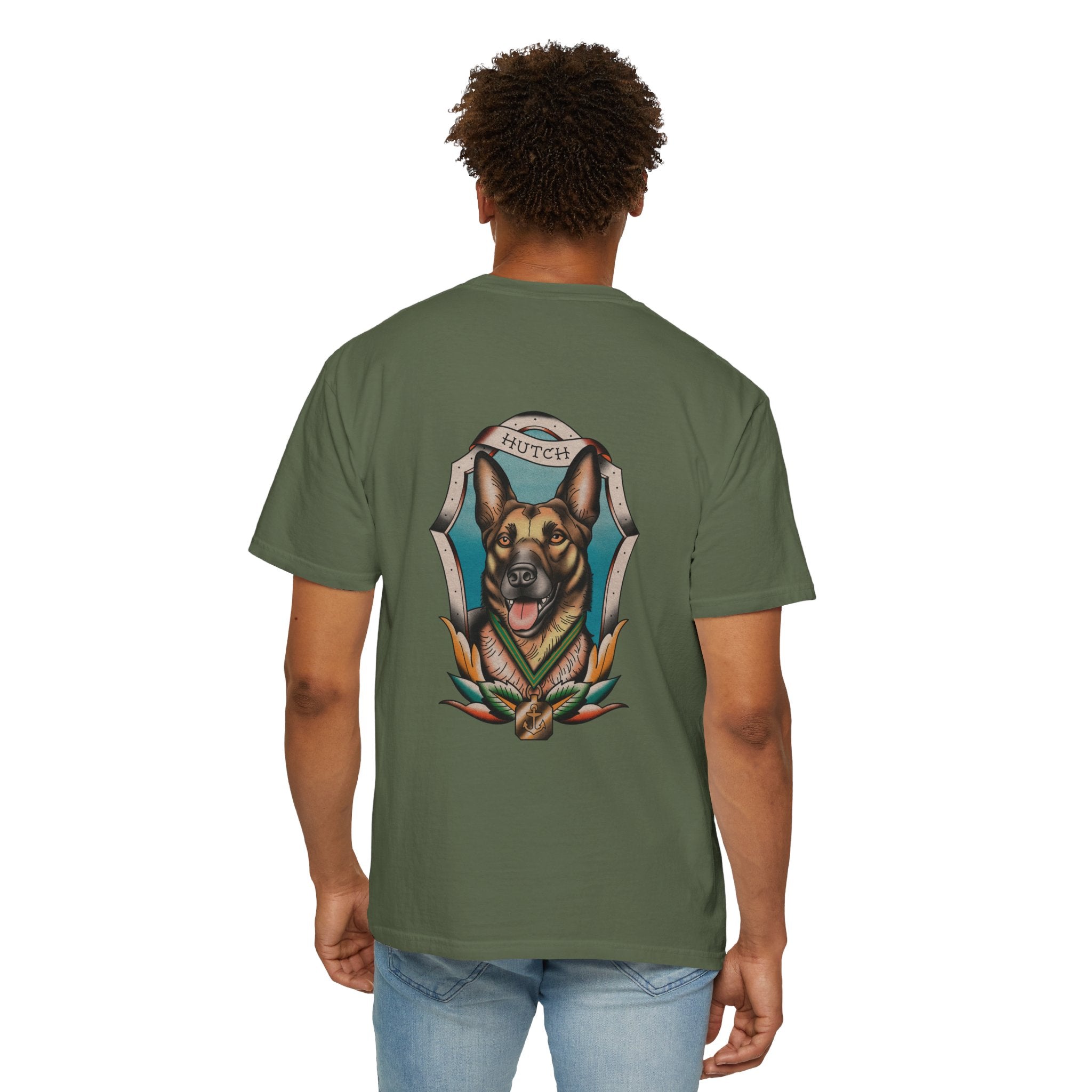 Unisex T-Shirt Chief Hutch Retired Navy Seal Working Dog American Traditional Art