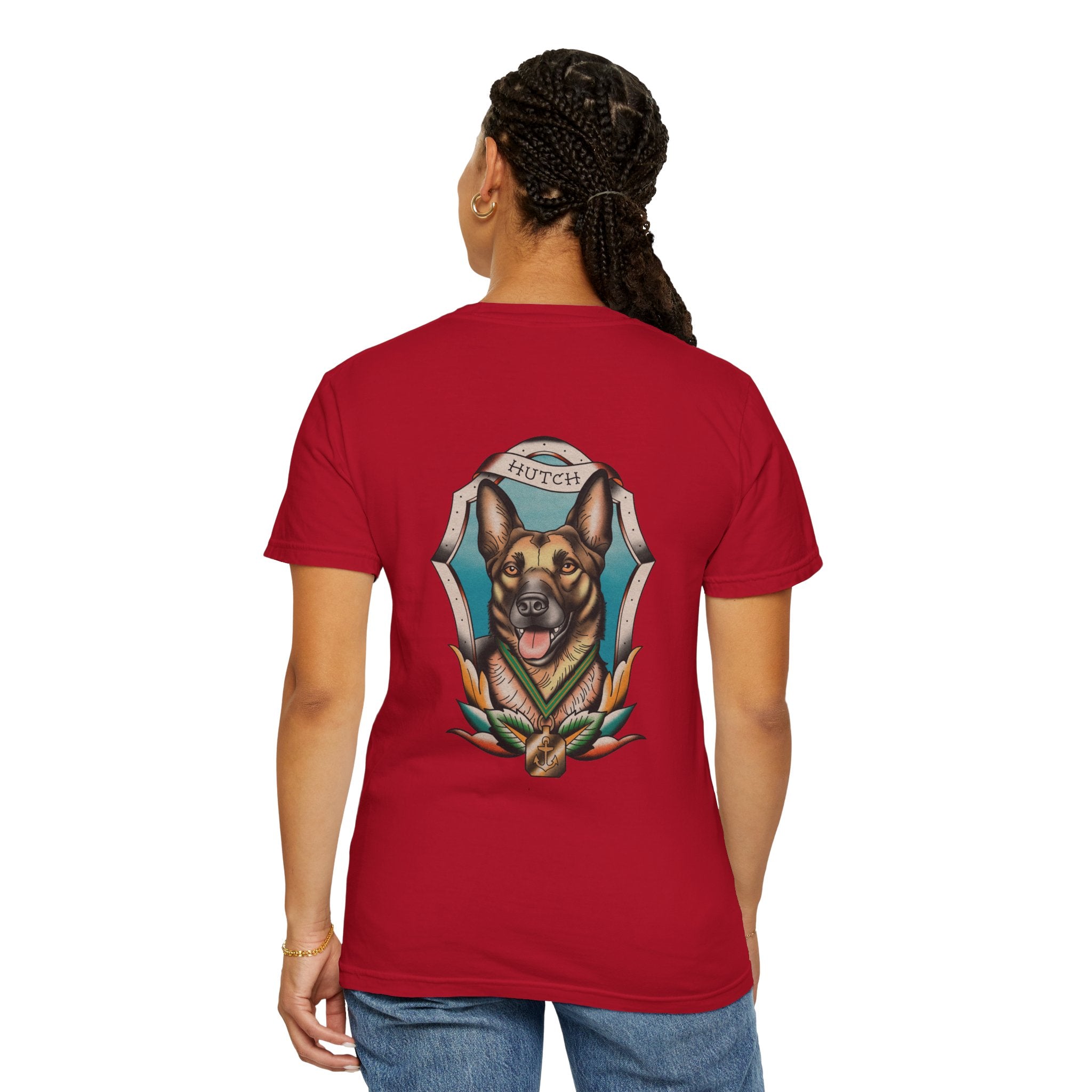 Unisex T-Shirt Chief Hutch Retired Navy Seal Working Dog American Traditional Art