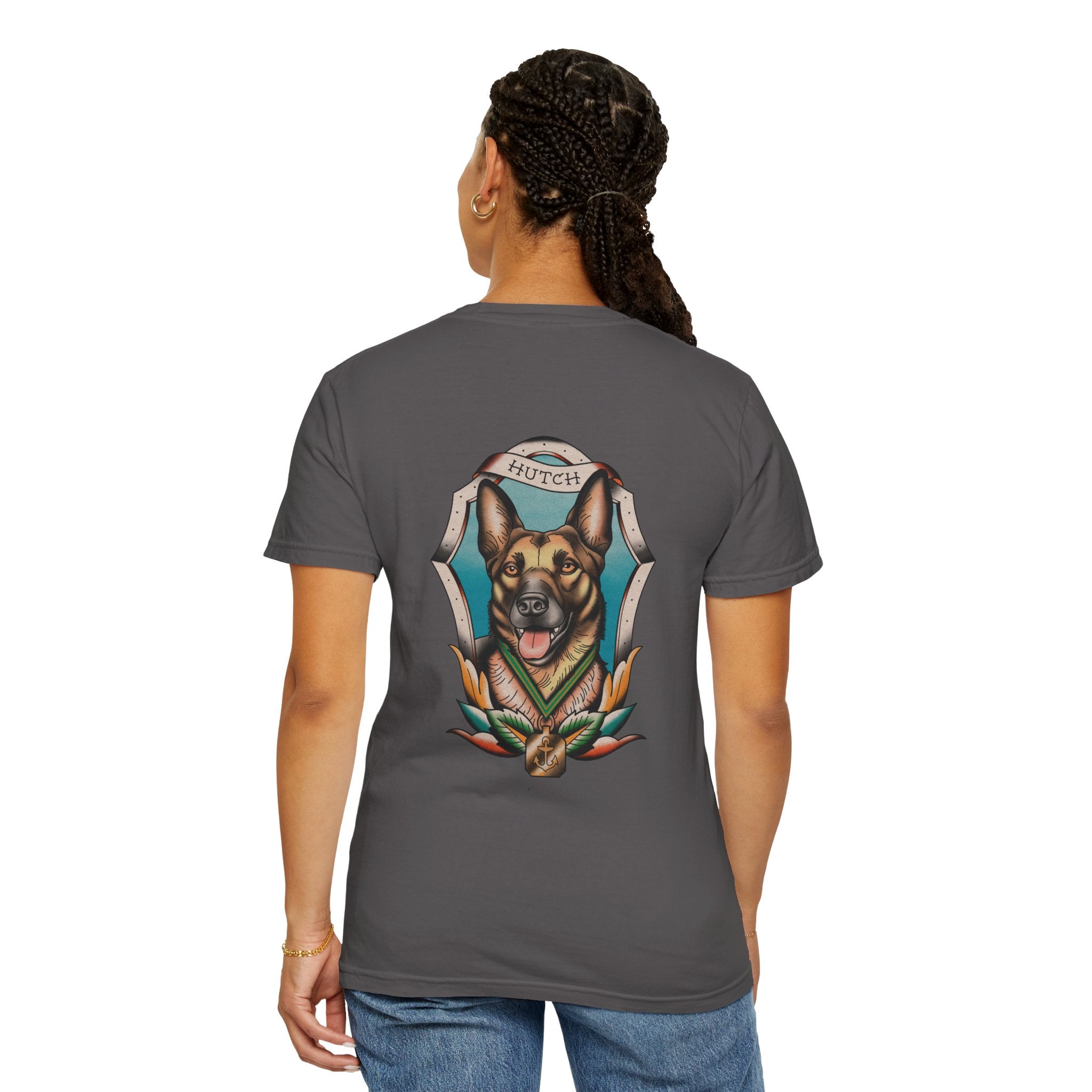 Unisex T-Shirt Chief Hutch Retired Navy Seal Working Dog American Traditional Art