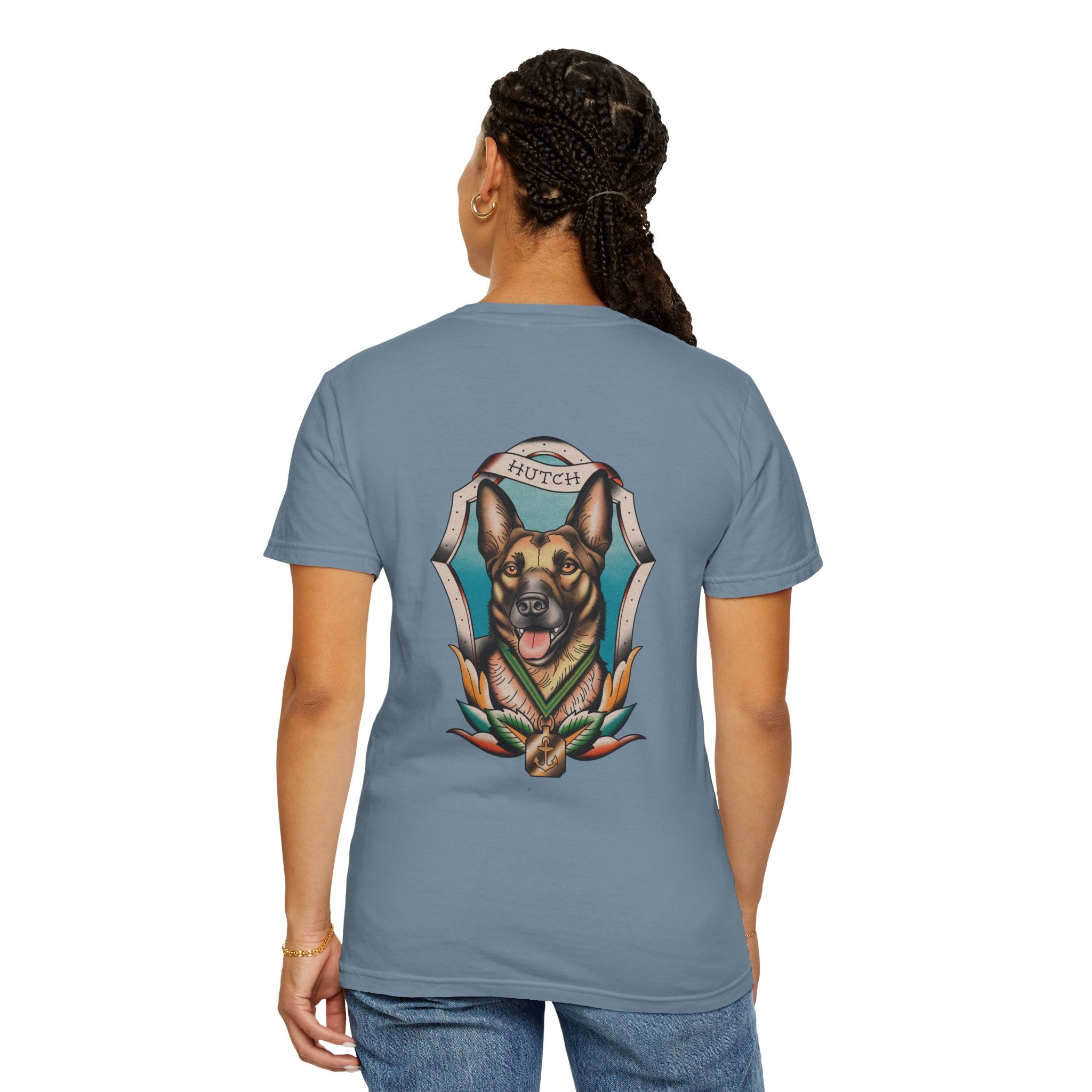Unisex T-Shirt Chief Hutch Retired Navy Seal Working Dog American Traditional Art