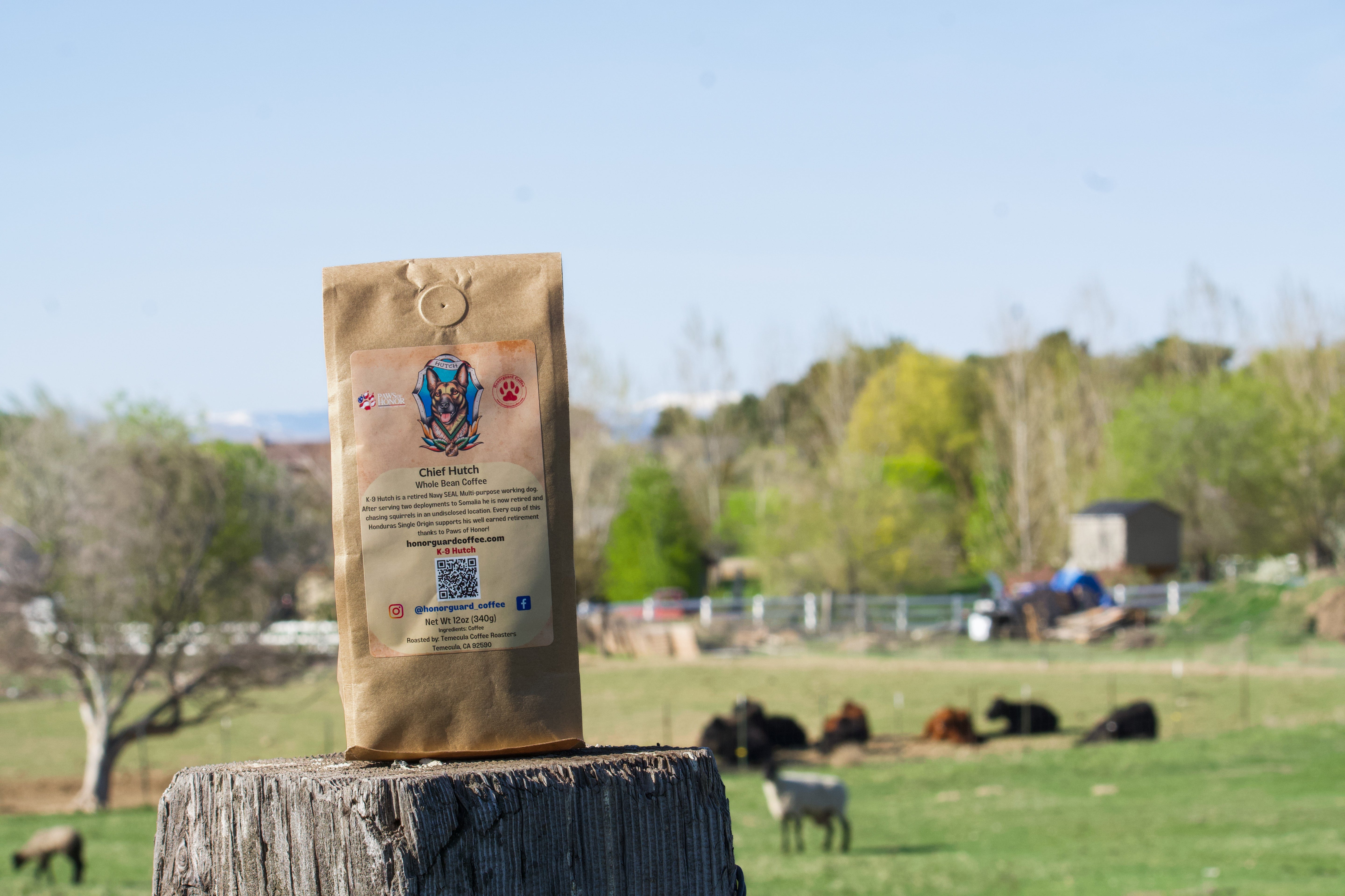 Chief Hutch is a Honduras Single origin supporting veteran working dogs of the US military