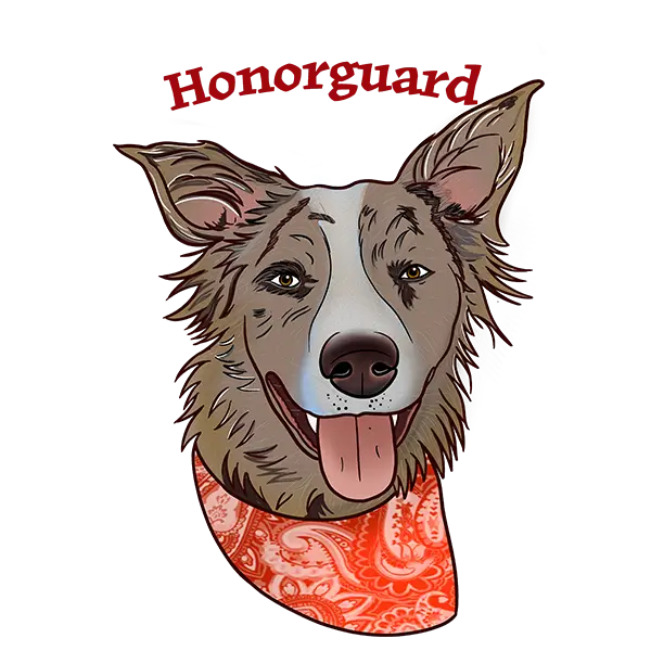 American traditional art service dog border collie herbal tea specialty coffee & tea