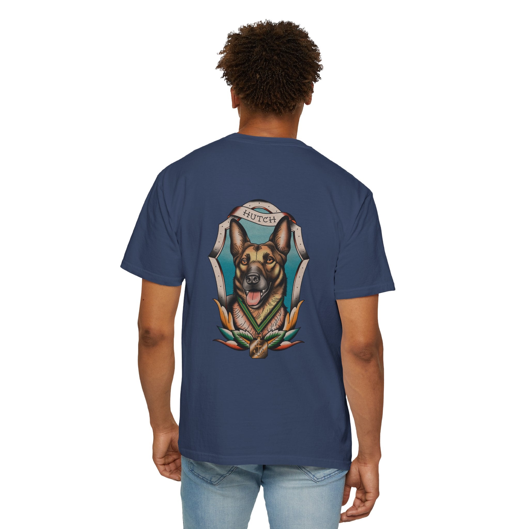 Unisex T-Shirt Chief Hutch Retired Navy Seal Working Dog American Traditional Art