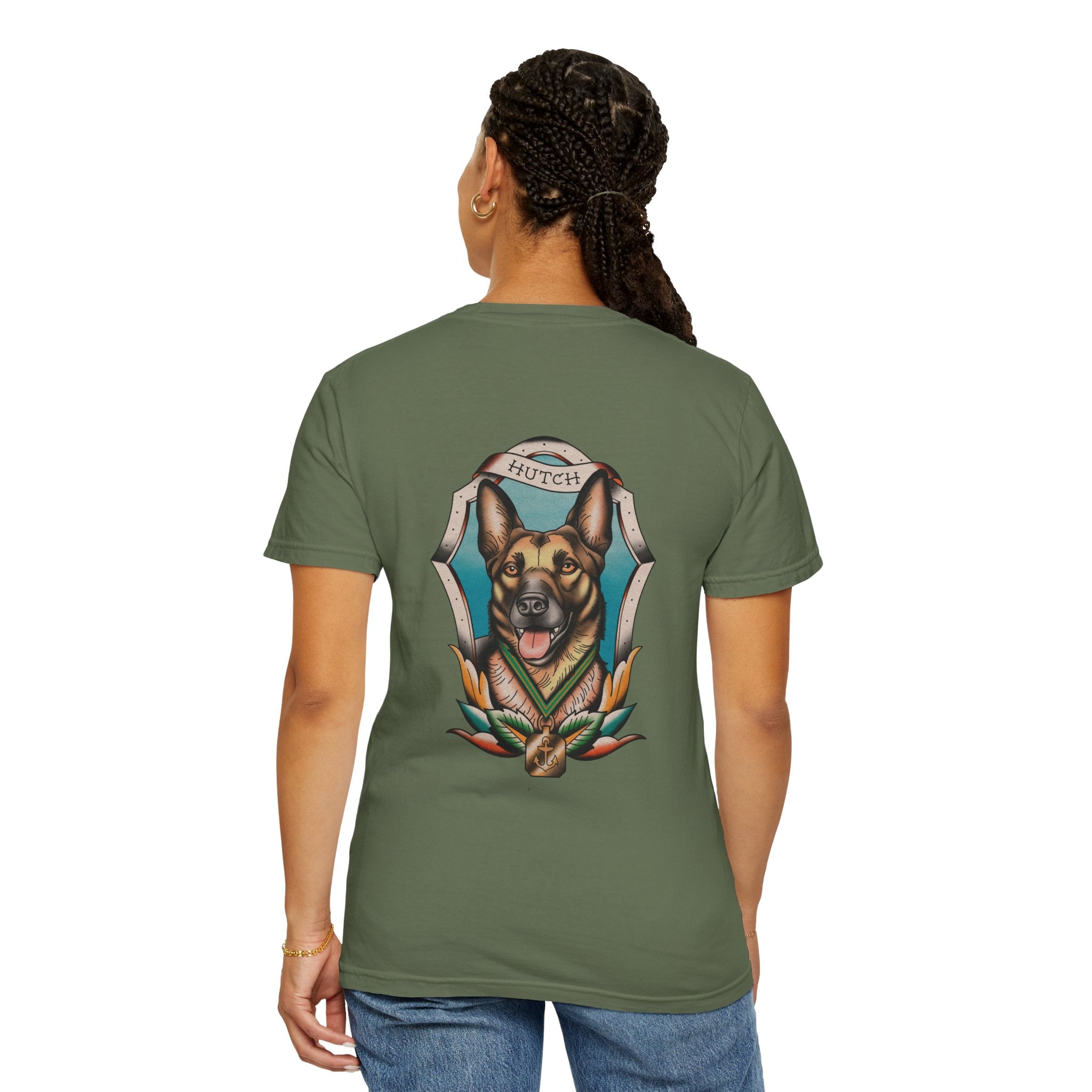 Unisex T-Shirt Chief Hutch Retired Navy Seal Working Dog American Traditional Art