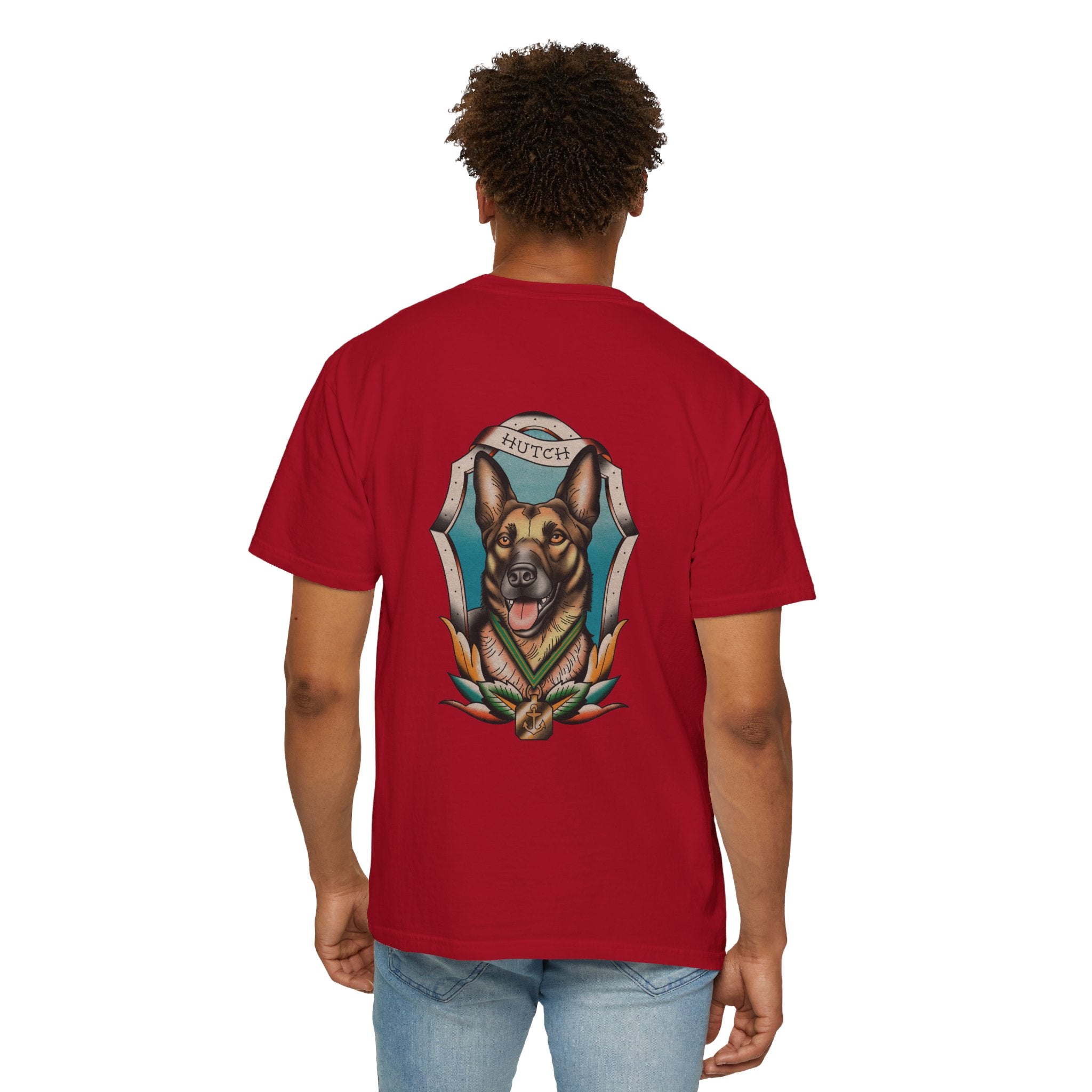 Unisex T-Shirt Chief Hutch Retired Navy Seal Working Dog American Traditional Art